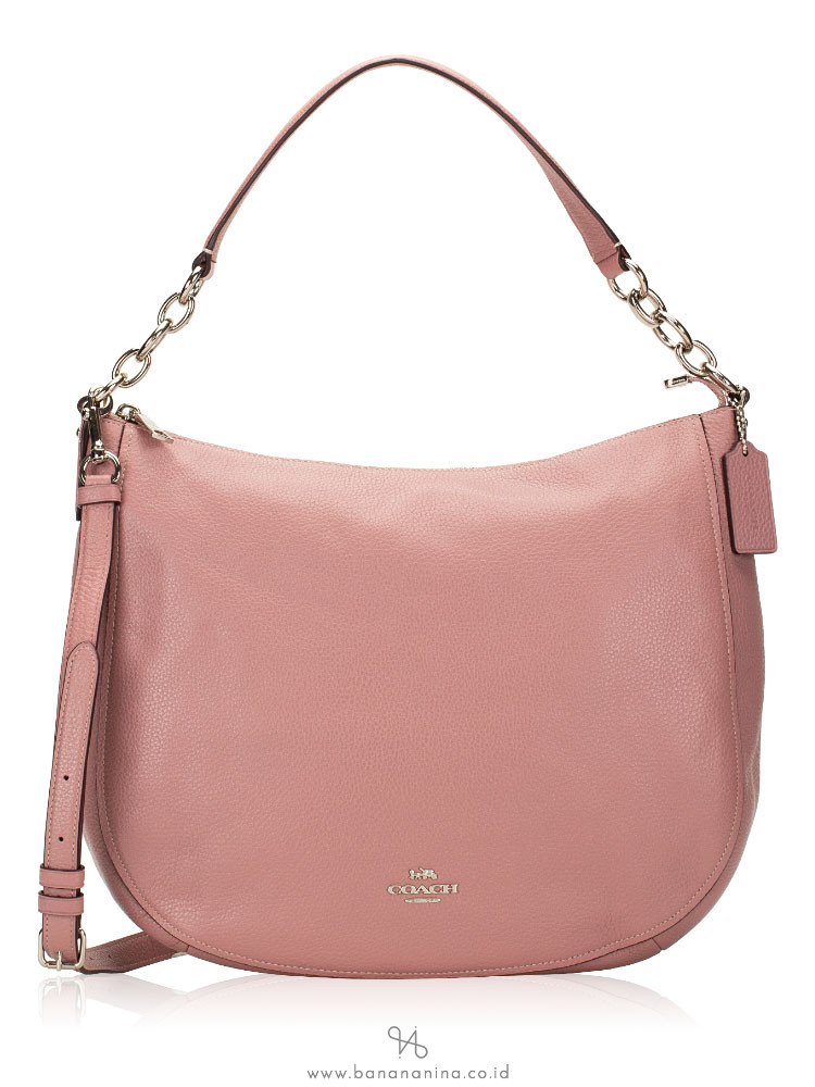 COACH 31399 Pebbled Leather Elle Hobo Dusty Rose