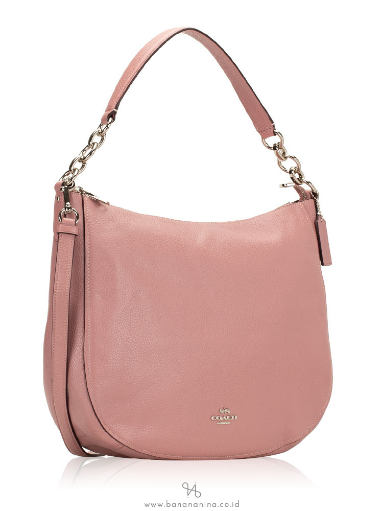COACH 31399 Pebbled Leather Elle Hobo Dusty Rose