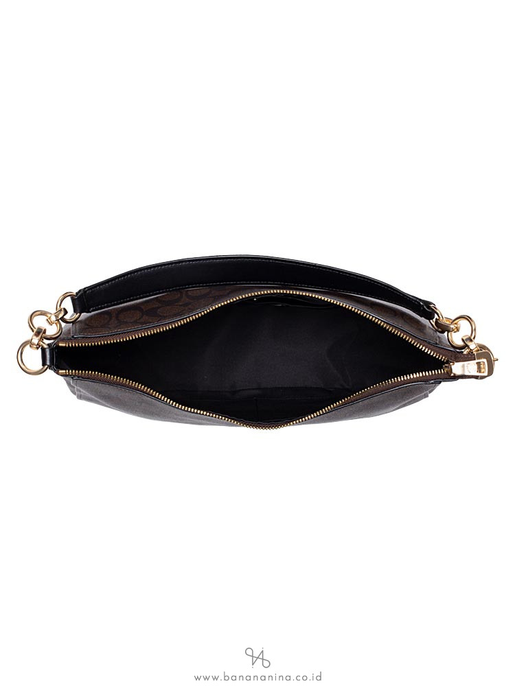 COACH 39527 Signature Elle Hobo Brown Black