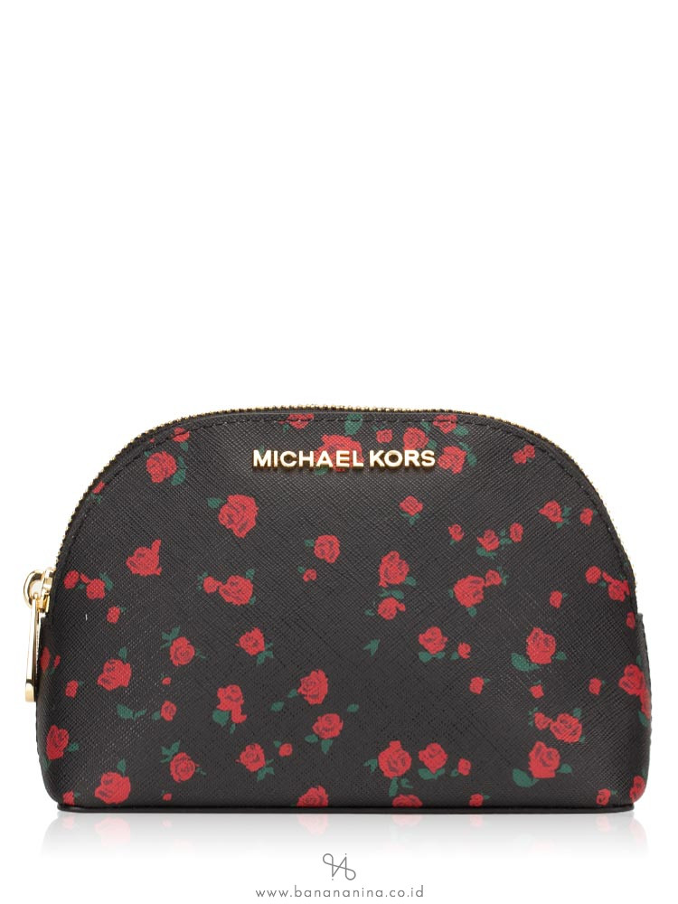 MICHAEL KORS Jet Set Travel Large Pouch Black Red