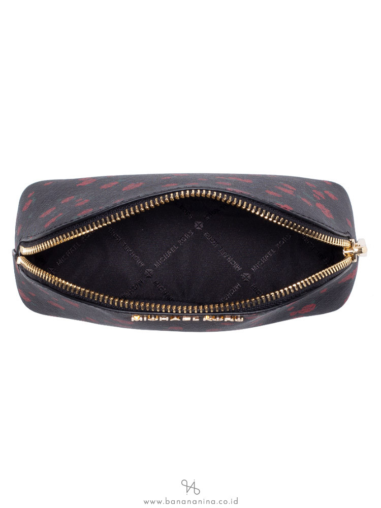 MICHAEL KORS Jet Set Travel Large Pouch Black Red
