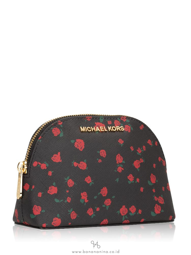 MICHAEL KORS Jet Set Travel Large Pouch Black Red