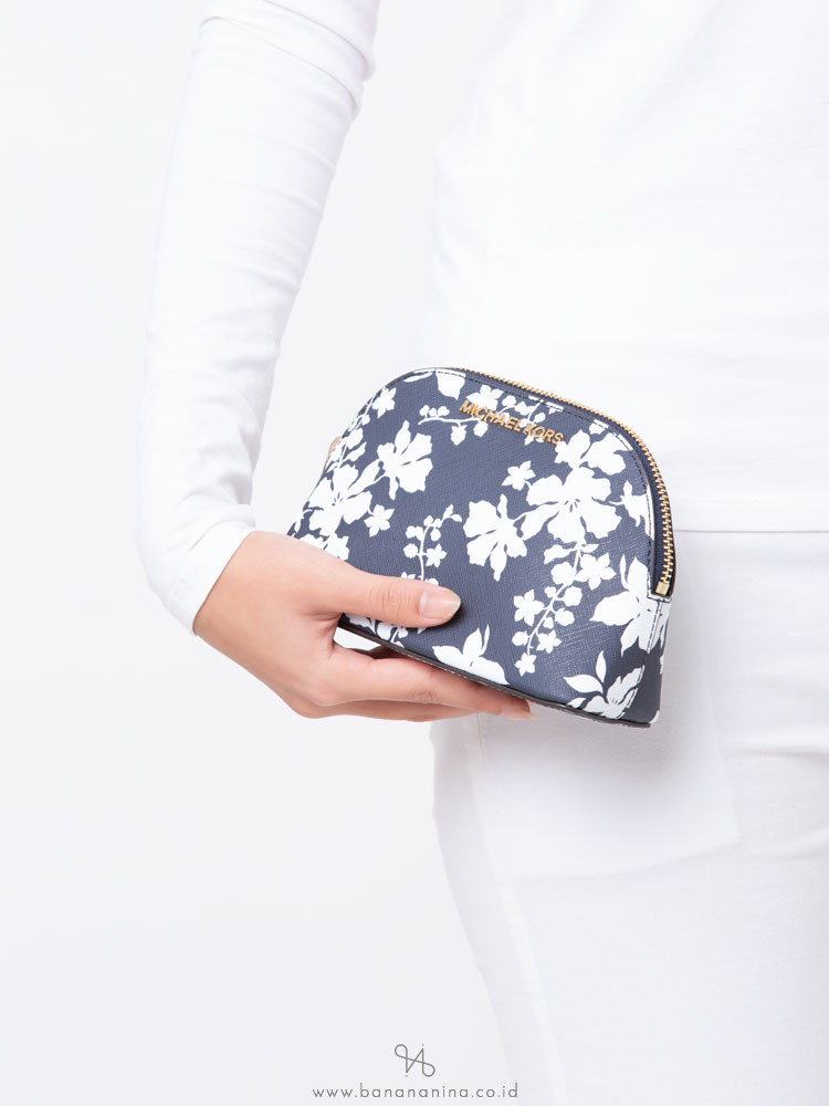 MICHAEL KORS Jet Set Travel Large Pouch Navy White