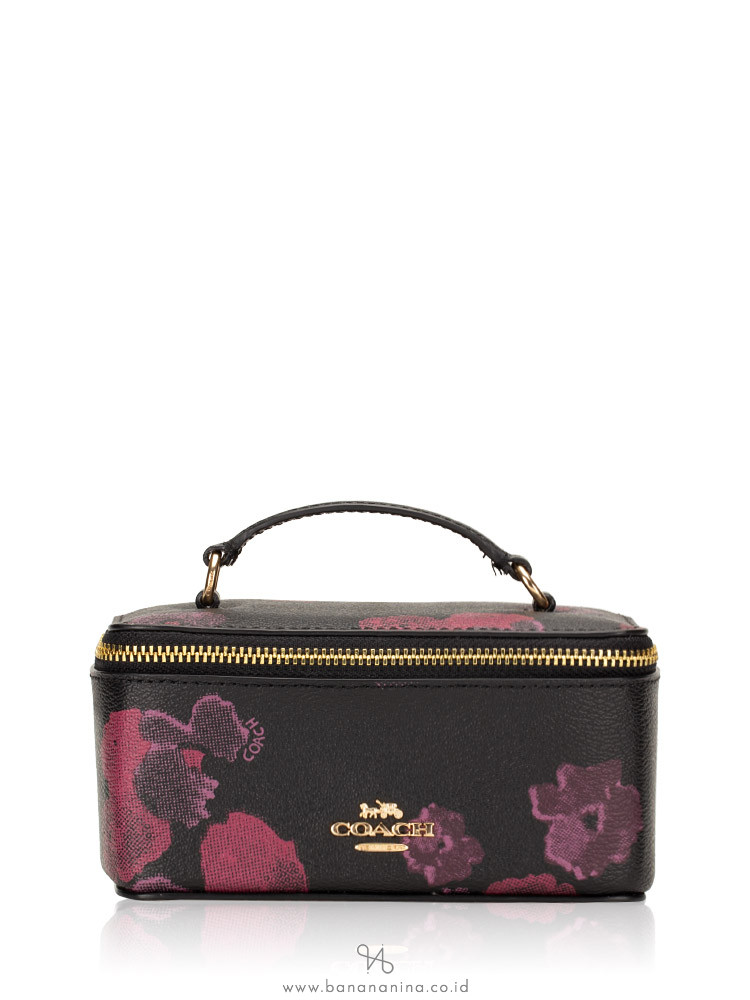 COACH 38638 Halftone Floral Vanity Case Black Multi