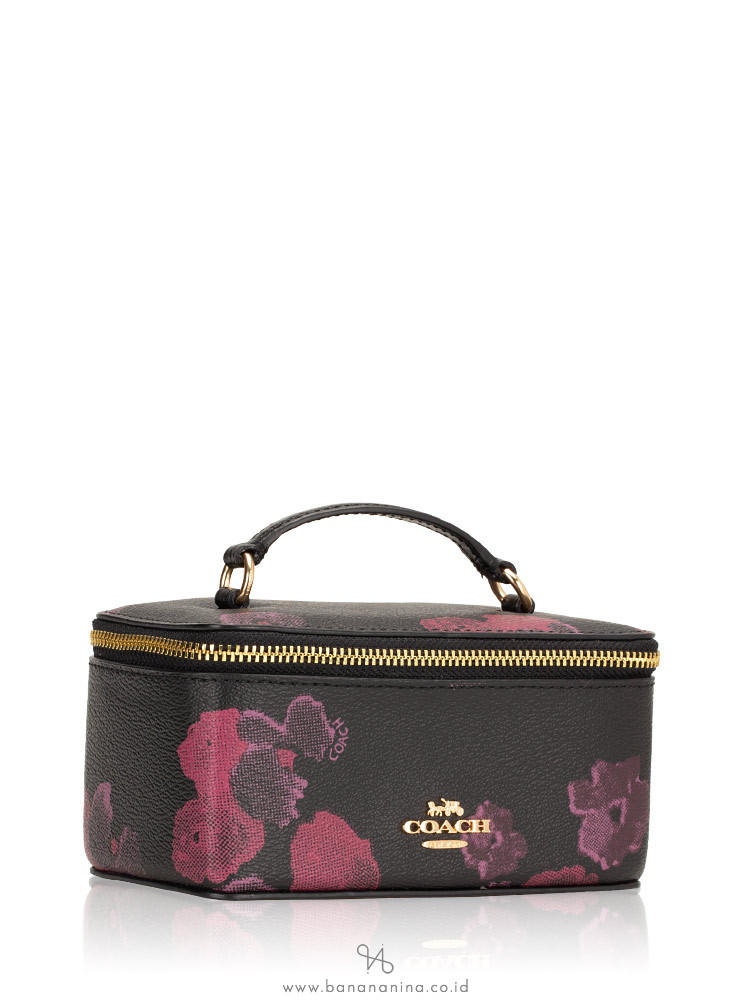 COACH 38638 Halftone Floral Vanity Case Black Multi