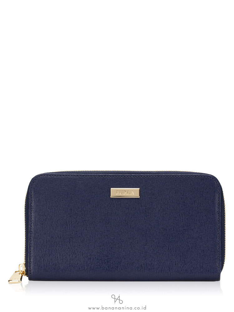 FURLA Classic Leather XL Zip Wallet Navy