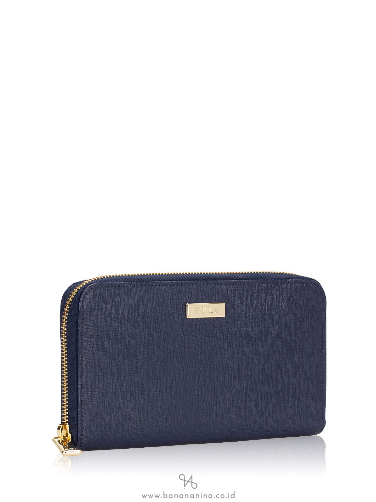 FURLA Classic Leather XL Zip Wallet Navy