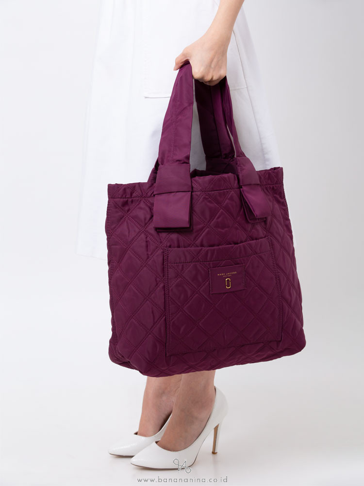MARC JACOBS Knot Nylon Tote Plum
