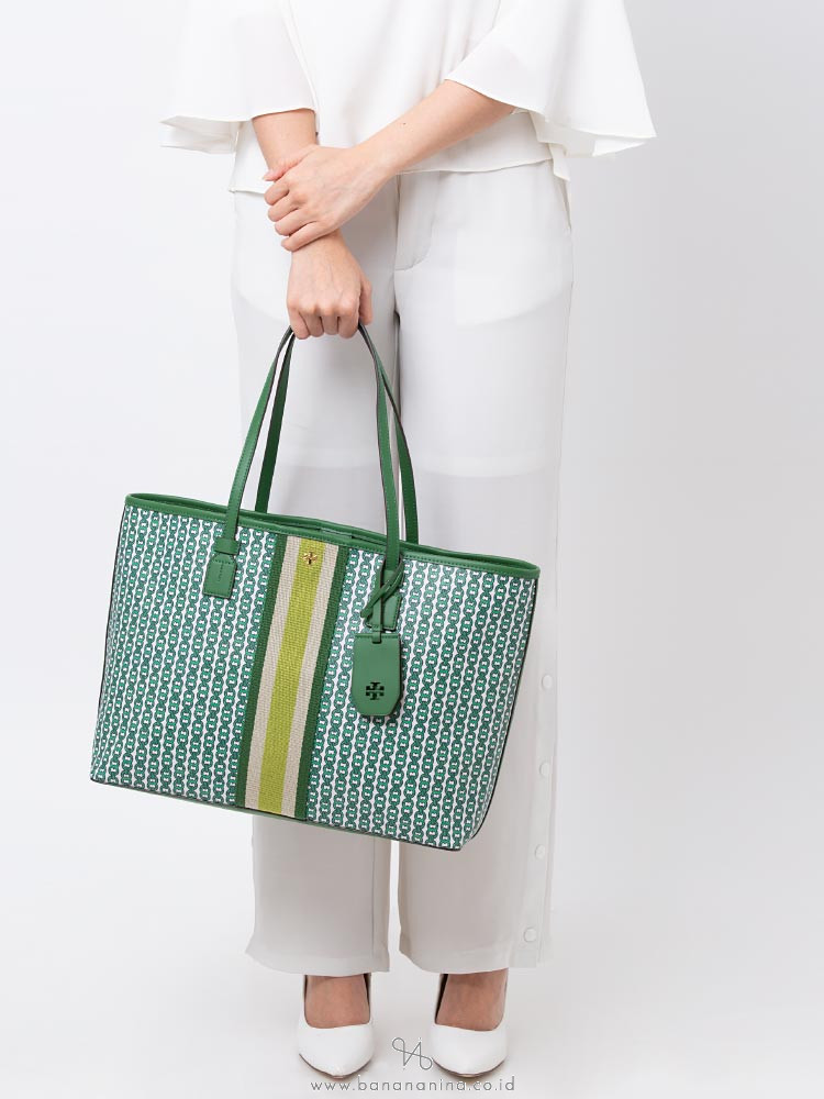 Tory burch gemini link canvas floral tote clearance