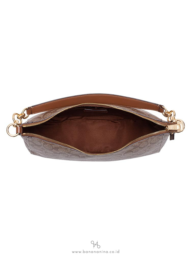 COACH 39527 Signature Elle Hobo KhakI Saddle