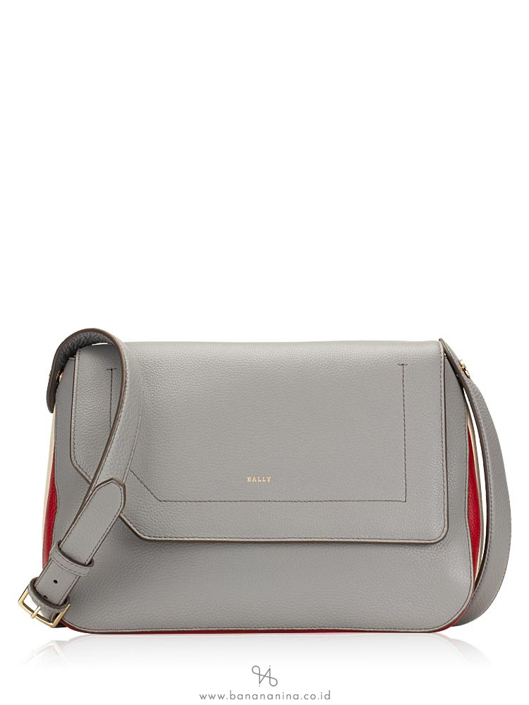 BALLY Bezin Leather Crossbody Grey
