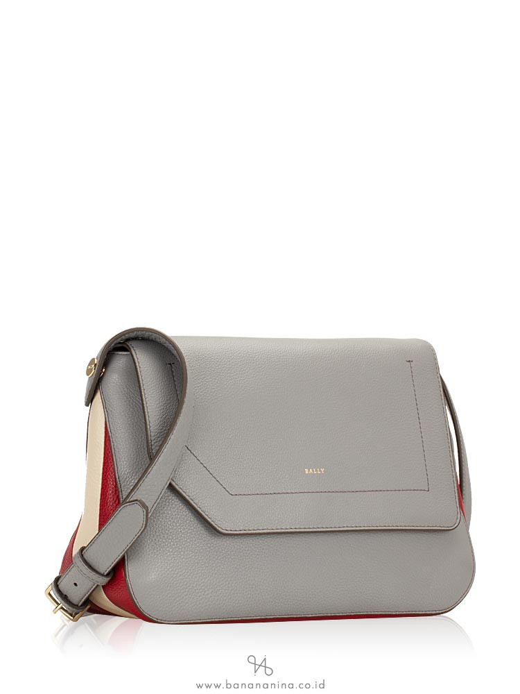 BALLY Bezin Leather Crossbody Grey