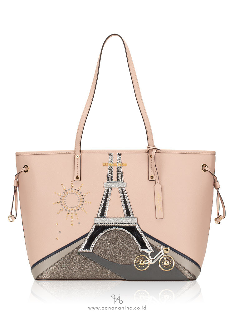 MICHAEL KORS Jet Set Nouveau Novelty Large Drawstring Tote Ballet