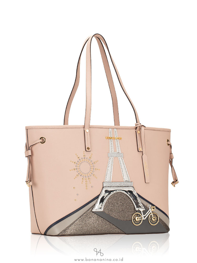 MICHAEL KORS Jet Set Nouveau Novelty Large Drawstring Tote Ballet