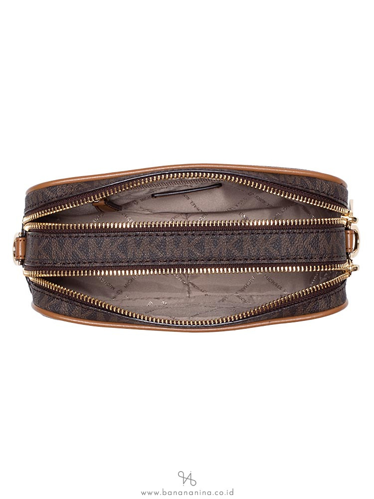 MICHAEL KORS Connie Monogram Small Camera Bag Brown Acorn