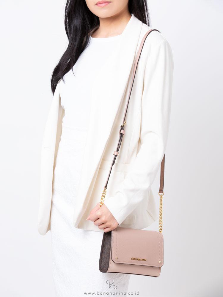 MICHAEL KORS Hayes Leather Small Clutch Fawn Ballet