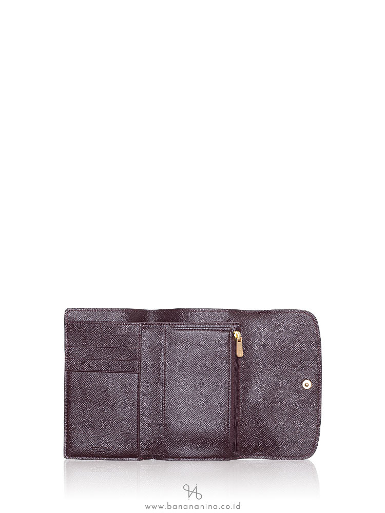 COACH 38700 Metallic Crossgrain Medium Envelope Wallet Currant