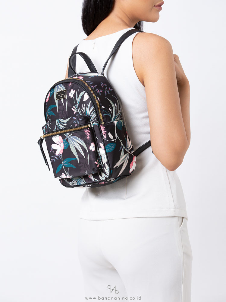 KATE SPADE Wilson Road Botanical Small Bradley Backpack Black Multi