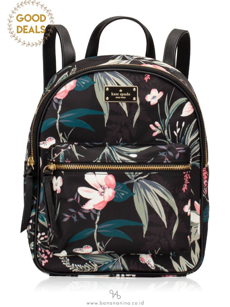 KATE SPADE Wilson Road Botanical Small Bradley Backpack Black Multi