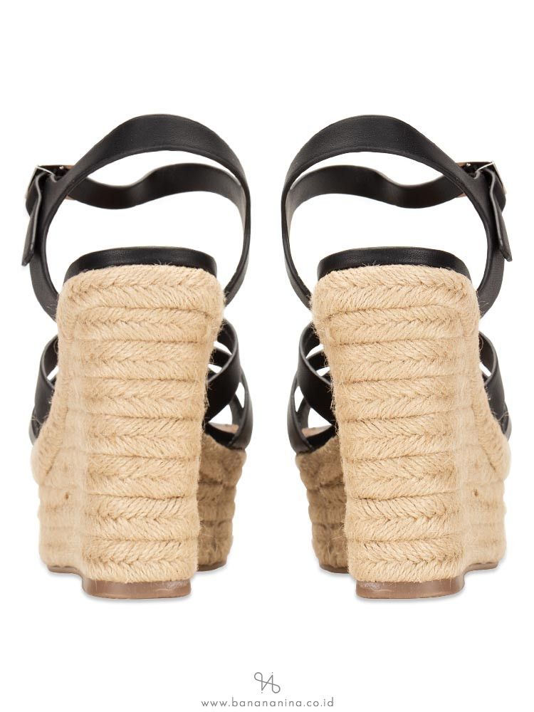 STEVE MADDEN Knight Espadrilles Wedges Black Sz 8