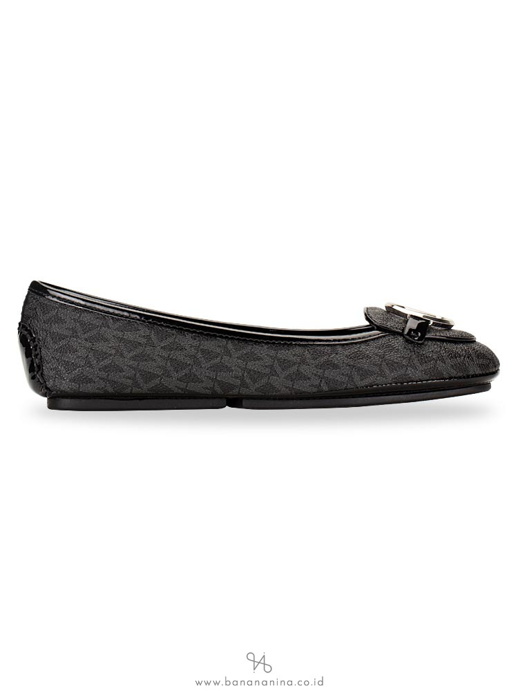 MICHAEL KORS Lillie Signature Flats Black Sz 6