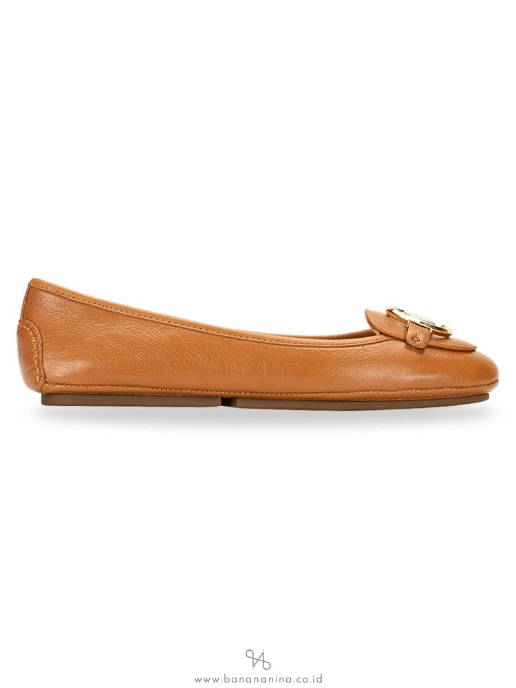 MICHAEL KORS Lillie Leather Flats Acorn Sz 7.5