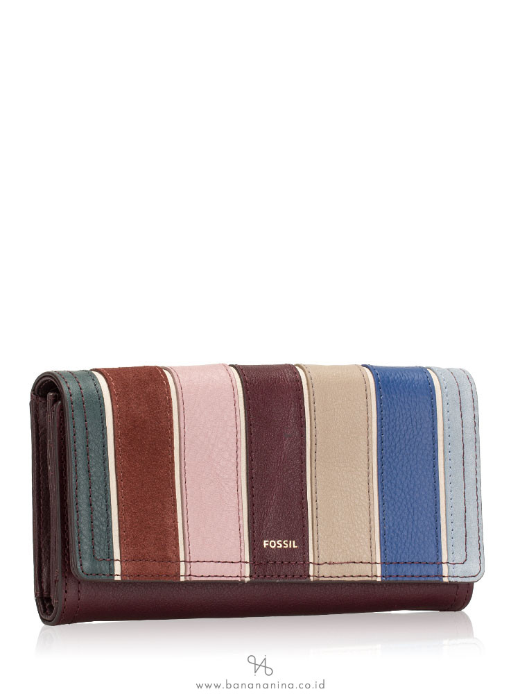 FOSSIL SL7847564 Logan Flap Wallet Purple Multi