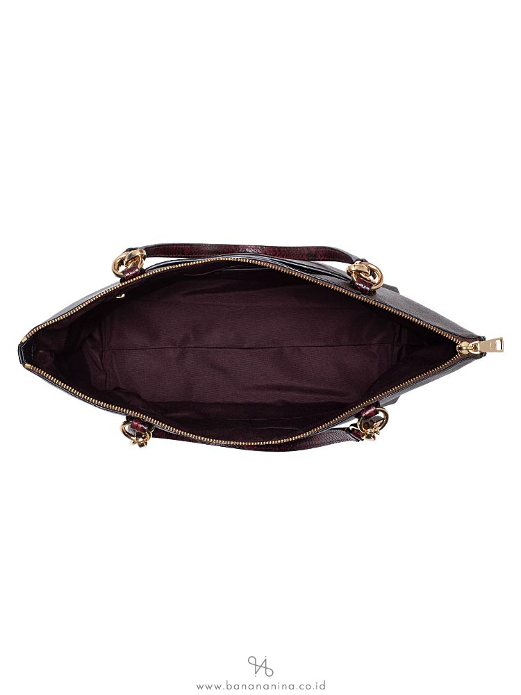 COACH 68103 Signature Exotic Trim Ava Tote Brown Black Multi