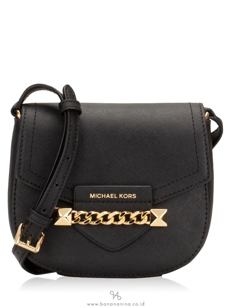 MICHAEL KORS Karla Small Saddle Crossbody Black