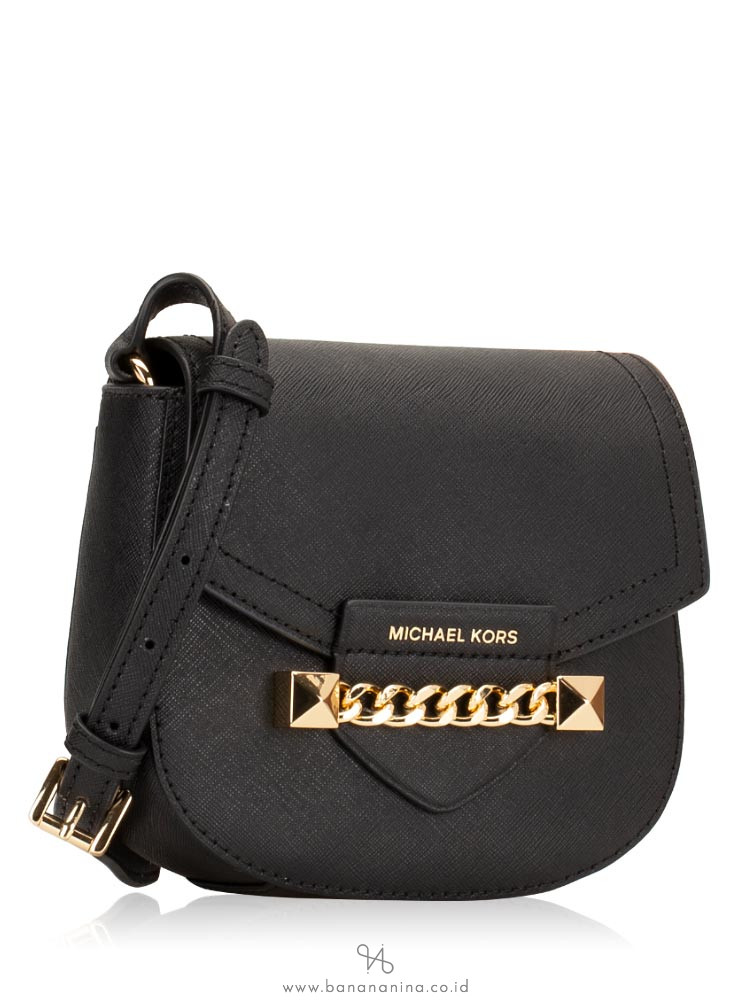 MICHAEL KORS Karla Small Saddle Crossbody Black