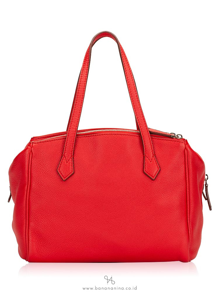 FENDI Leather Bauletto Red