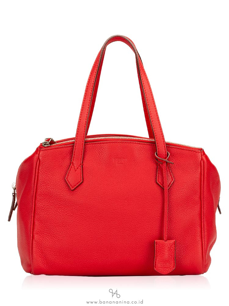 FENDI Leather Bauletto Red