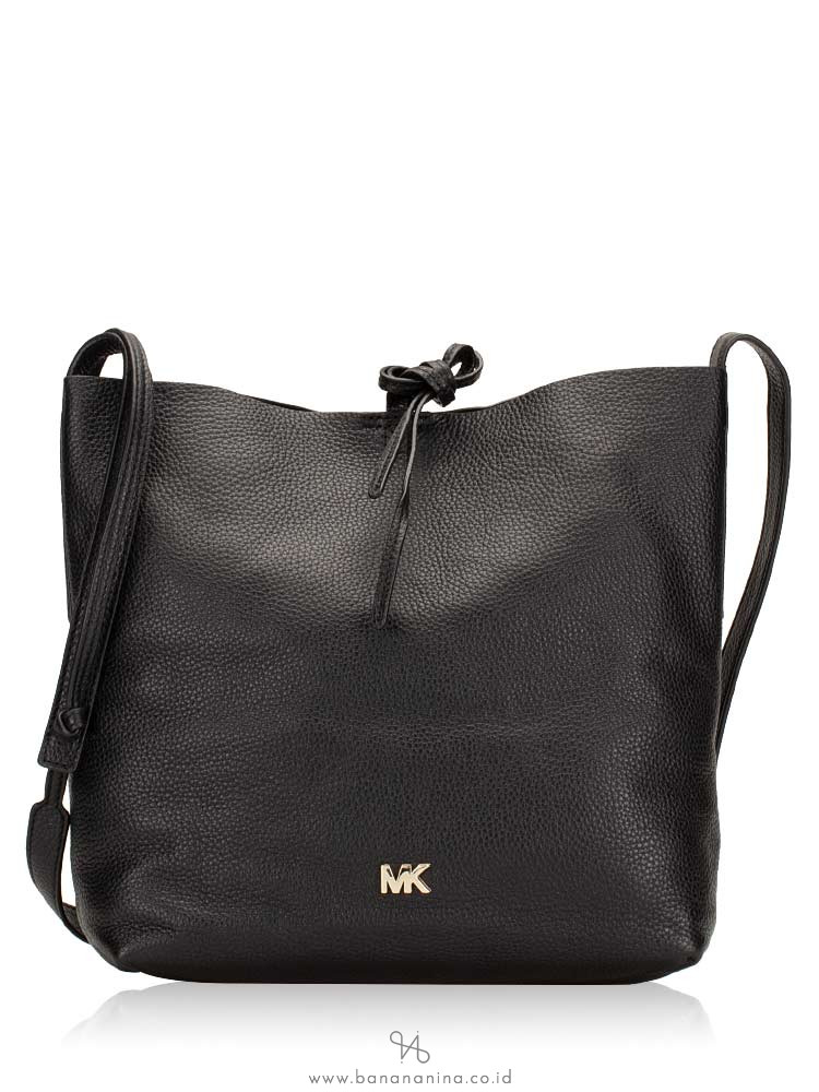 MICHAEL KORS Junie Leather Large Messenger Black