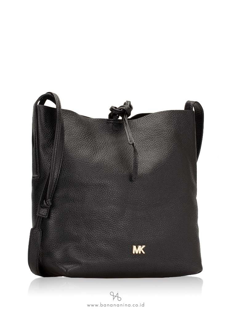 MICHAEL KORS Junie Leather Large Messenger Black