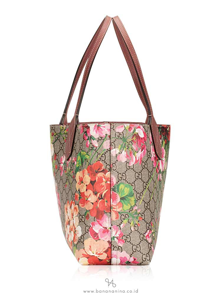 gucci floral reversible tote