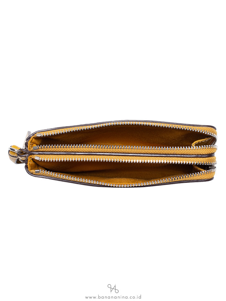 COACH 87591 Signature Double Wristlet Khaki Flax