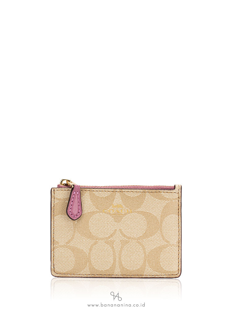 COACH 16107 Signature Leather Mini Skinny Light Khaki Primrose