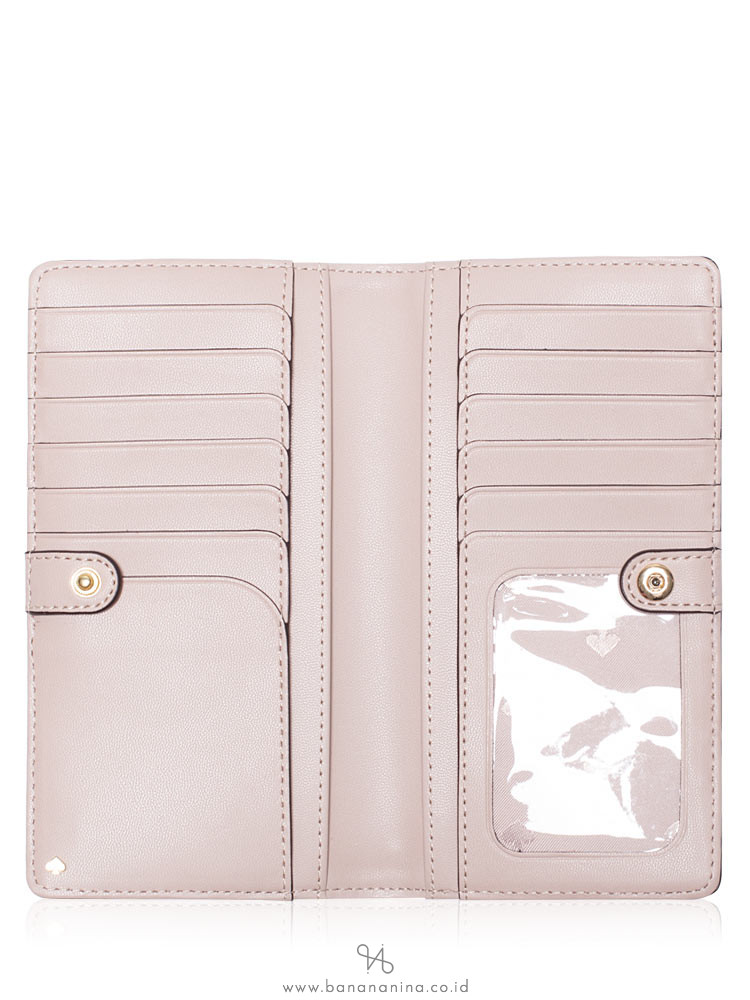 KATE SPADE Cameron Large Slim Bifold Wallet Metallic Blush