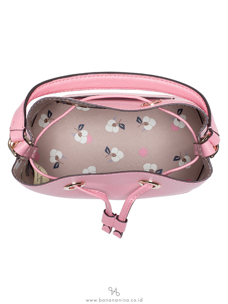 KATE SPADE Eva Breezy Floral Ditsy Small Bucket Bright Carnation