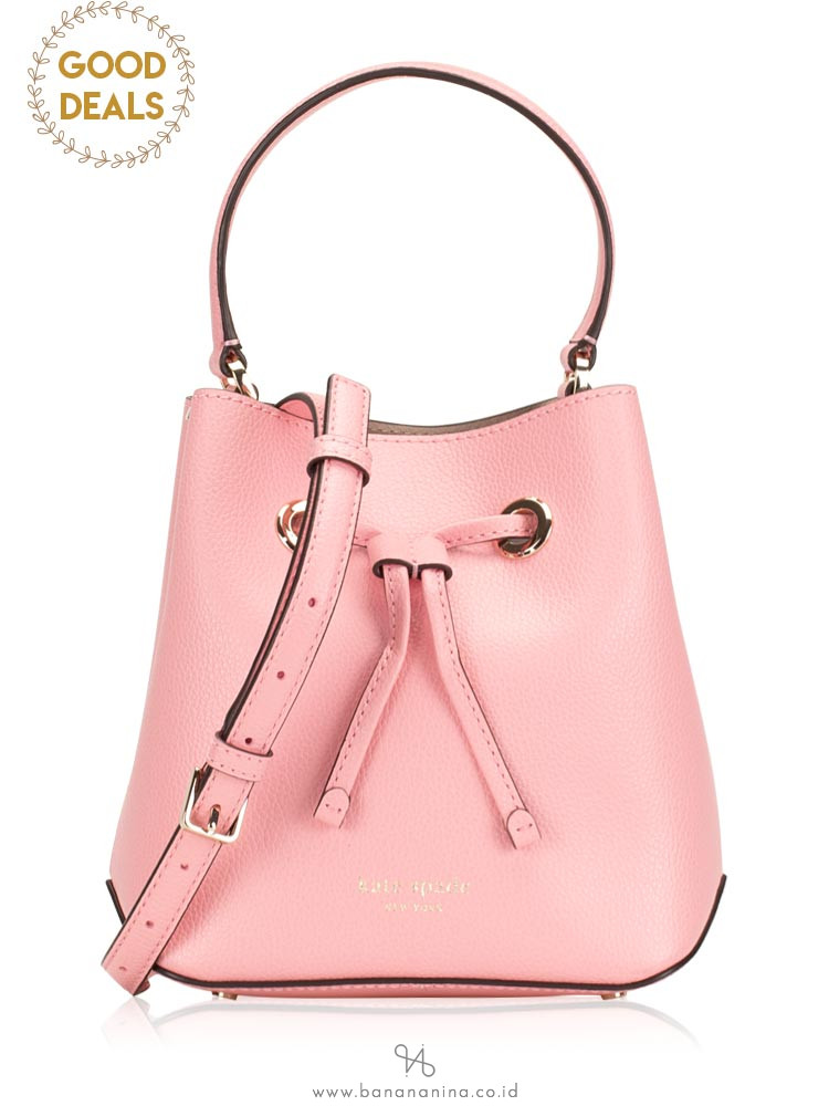 KATE SPADE Eva Breezy Floral Ditsy Small Bucket Bright Carnation