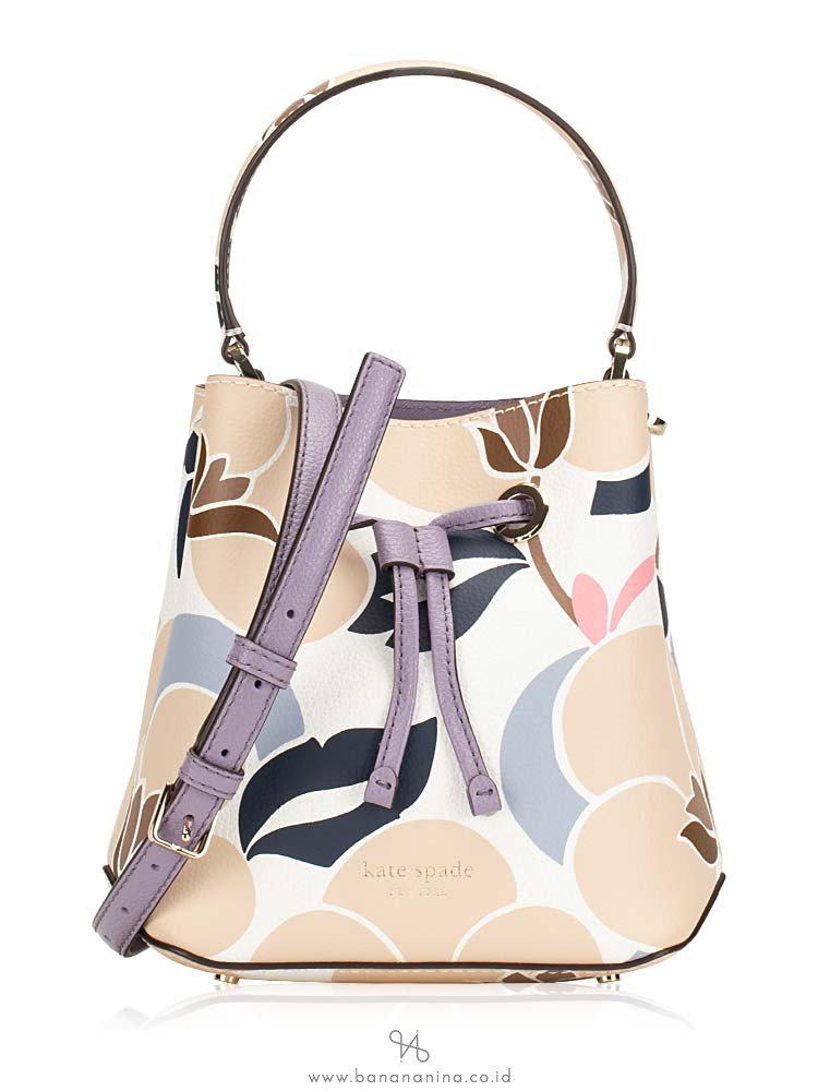 KATE SPADE Eva Breezy Floral Ditsy Small Bucket Neutral