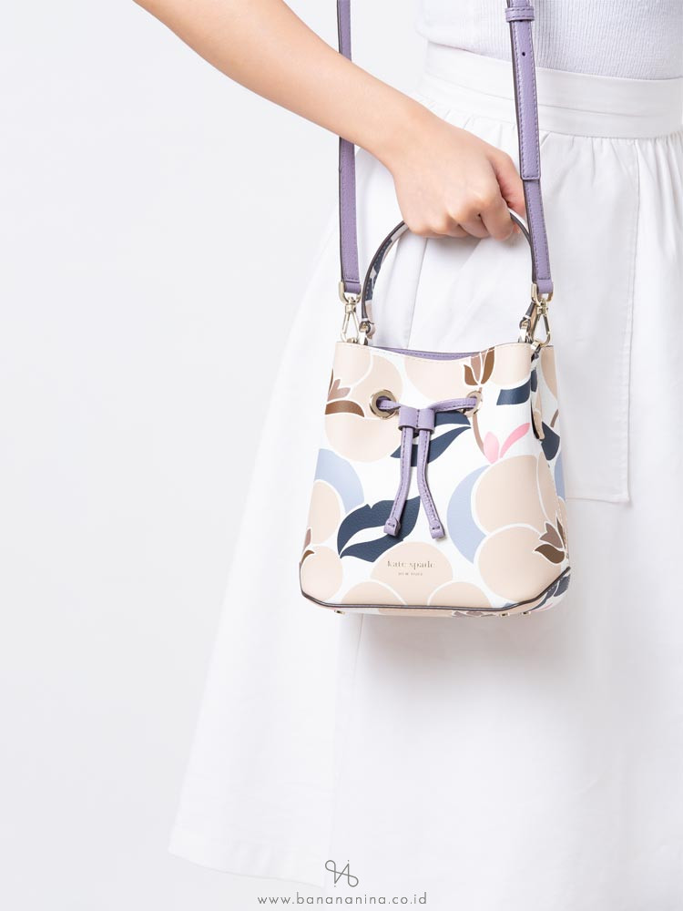 KATE SPADE Eva Breezy Floral Ditsy Small Bucket Neutral