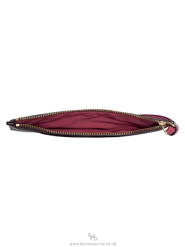 COACH 37565 Signature Large Wristlet Brown Strawberry