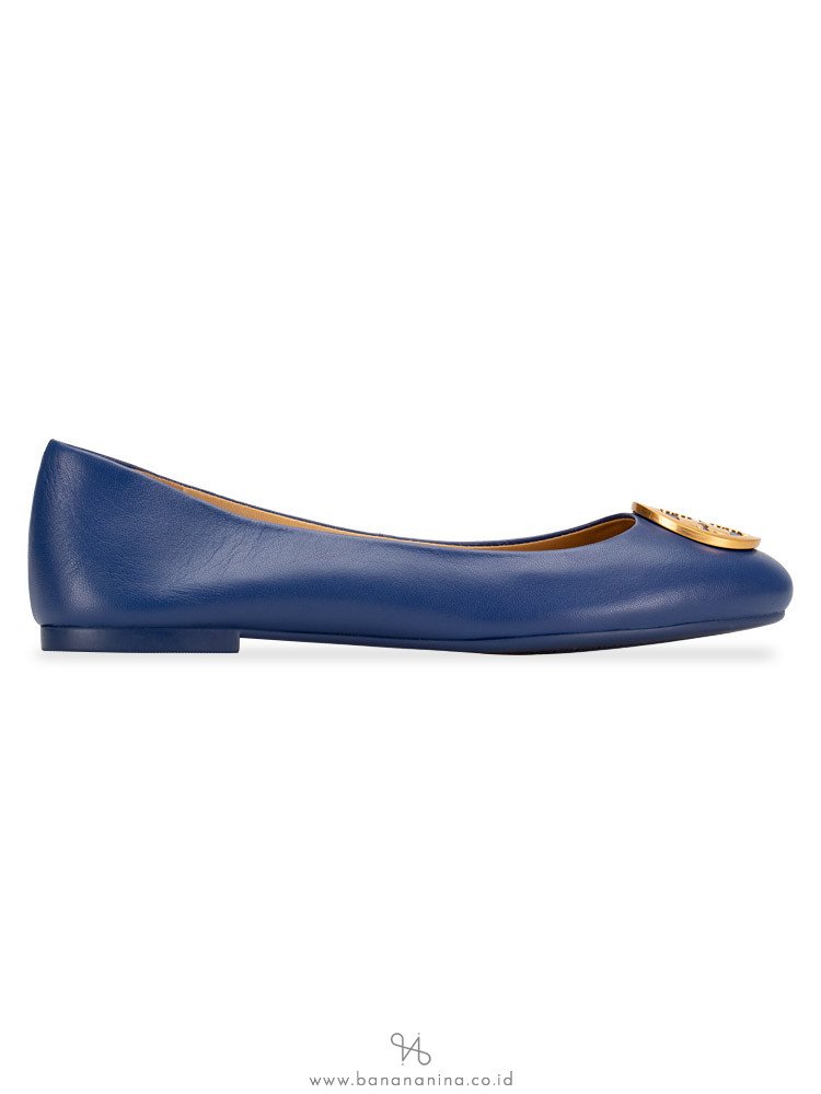 TORY BURCH Benton Leather Flats Fresh Blueberry Sz 5