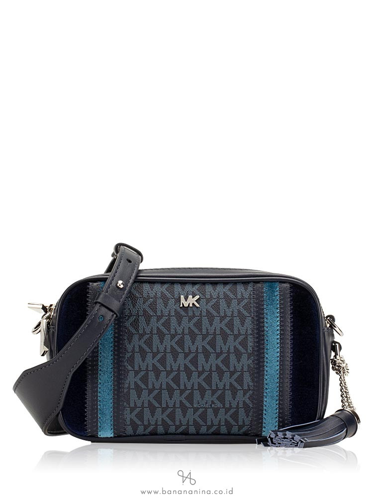 MICHAEL KORS Monogram Small Camera Bag Admiral Pale Blue