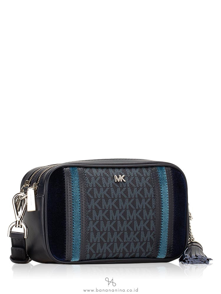 MICHAEL KORS Monogram Small Camera Bag Admiral Pale Blue