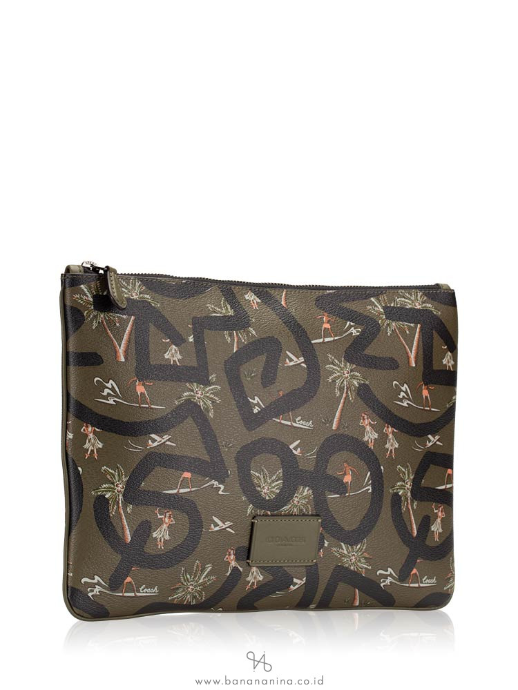 COACH 66583 Keith Haring Large Pouch With Hula Dance Print Surplus