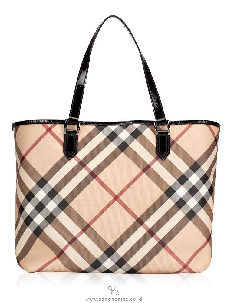 BURBERRY Nova Check Nickie Tote Black