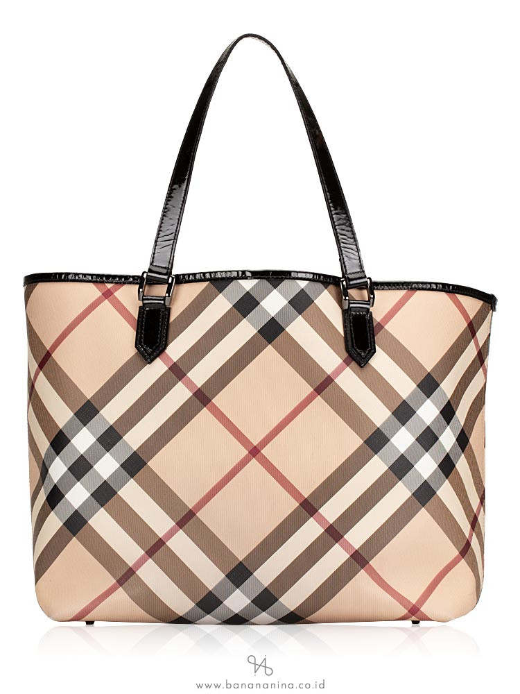 BURBERRY Nova Check Nickie Tote Black