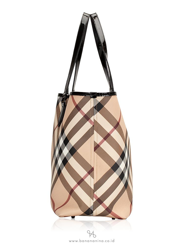 BURBERRY Nova Check Nickie Tote Black